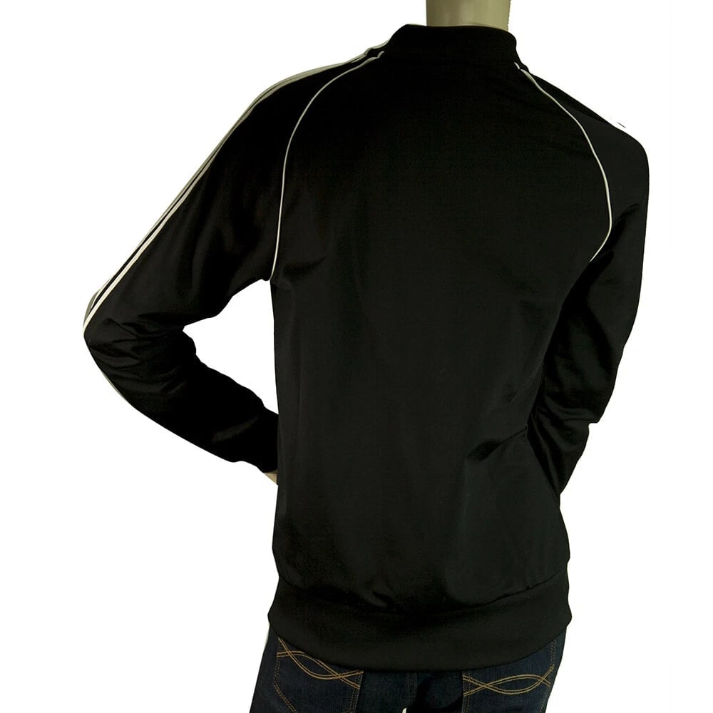 Adidas Black White Stripes Zipper Front Lightweight Unisex Jacket 13 - 14 years - 2