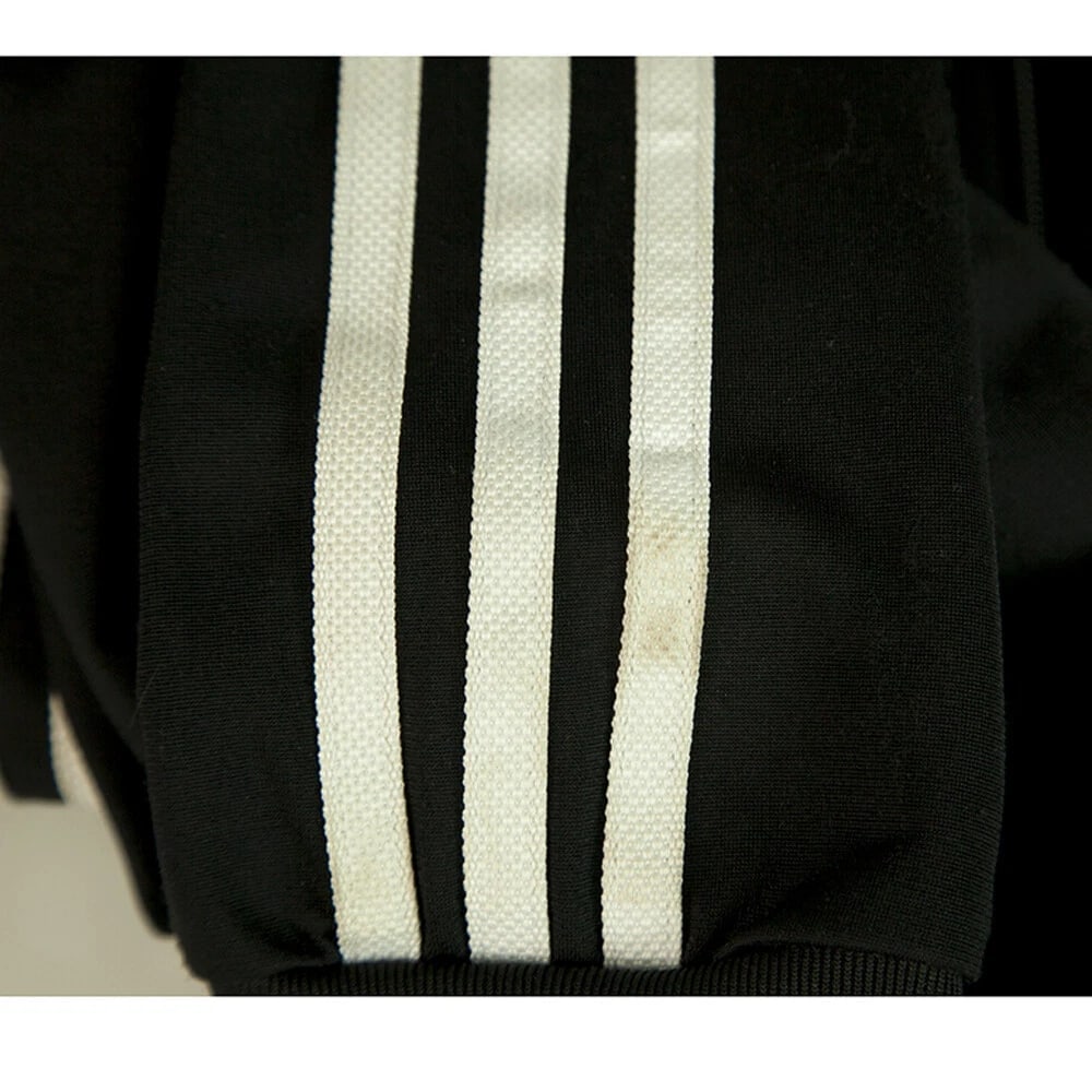 Adidas Black White Stripes Zipper Front Lightweight Unisex Jacket 13 - 14 years - 4