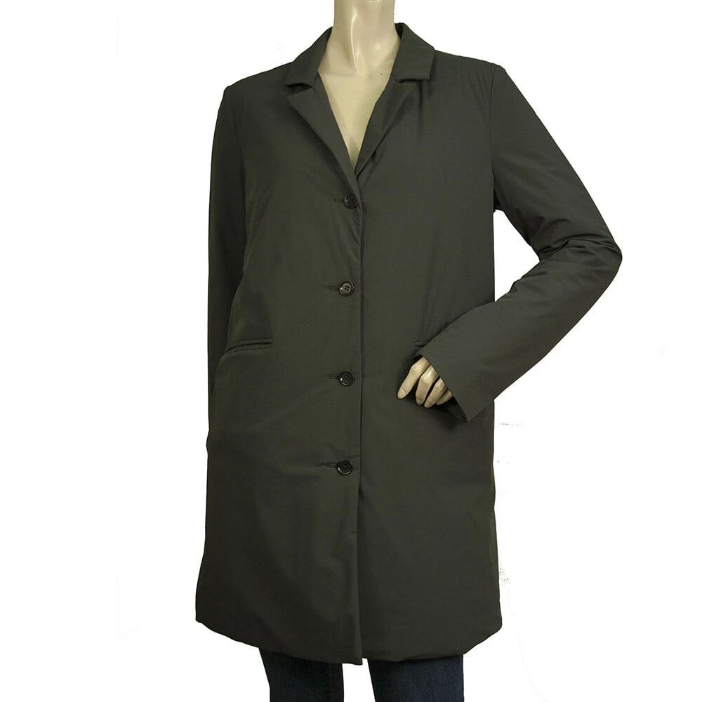 Aspesi Woman's Anthracite Gray Polyamide Padded Collared Jacket Coat size S (1 of 7)