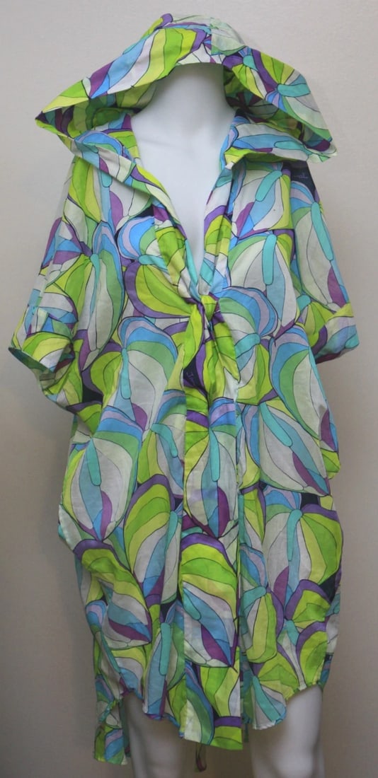 ISSA STYLISH SUMMER COLORFUL TOP BLOUSE TUNIC WITH HOODIE COTTON - 3
