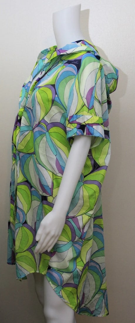 ISSA STYLISH SUMMER COLORFUL TOP BLOUSE TUNIC WITH HOODIE COTTON - 5