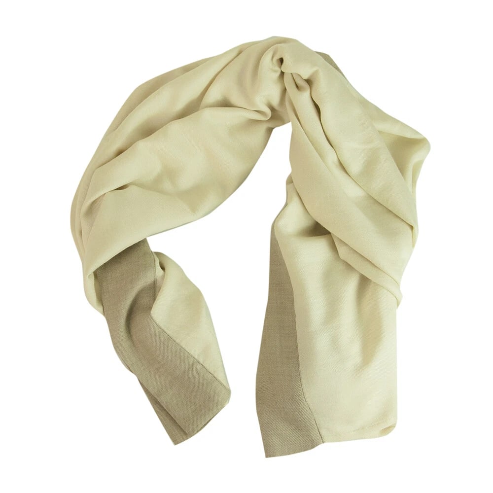 AGNONA Cream & Beige Cashmere & Silk Rectangular Large Scarf Shawl Pasmina (1 of 8)