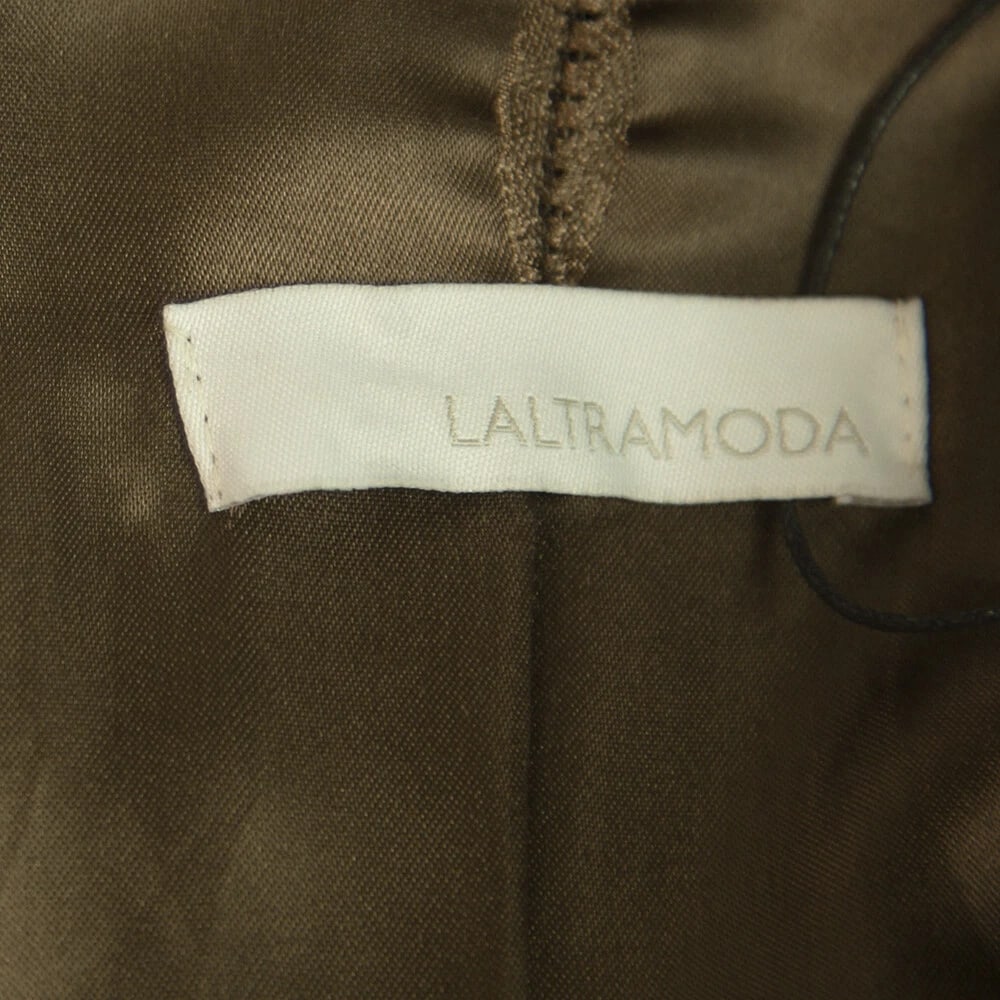 LALTRAMODA Chocolate Brown Mink Fur Cardigan Jacket Size 44 w. thin leather belt - 3