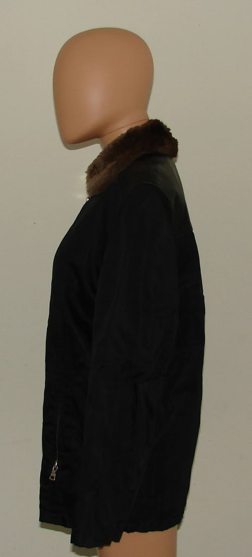 PRADA MILANO MADE IN ITALY FUR JACKET ZIPPER SIZE M LEATHER WARM COAT - 4