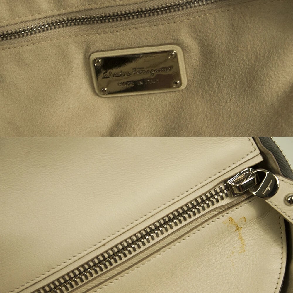 Salvatore Ferragamo cream & yellow leather plus snakeskin tote shopper bag - 7