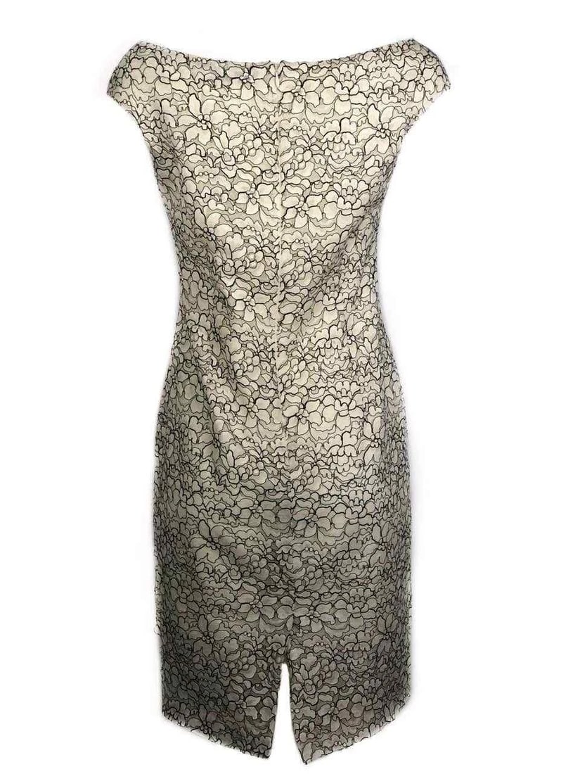 Vintage CHRISTIAN DIOR White Floral Lace Dress Size 8 - 4