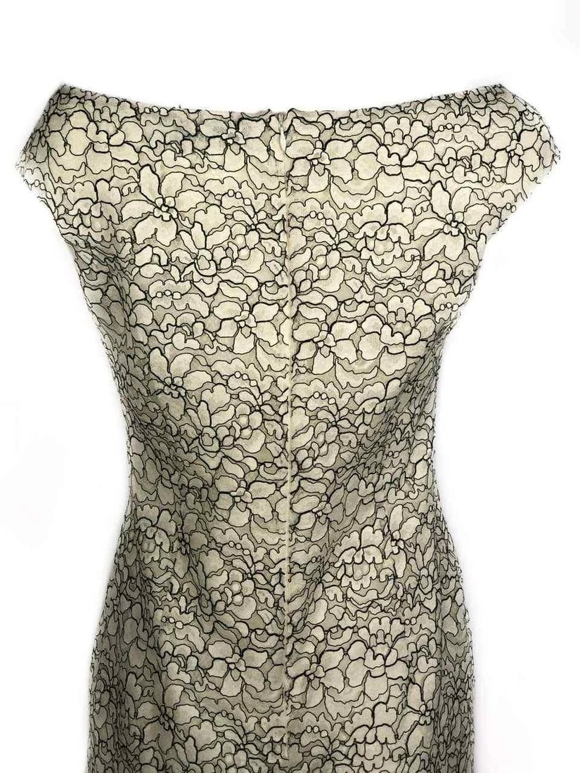 Vintage CHRISTIAN DIOR White Floral Lace Dress Size 8 - 5