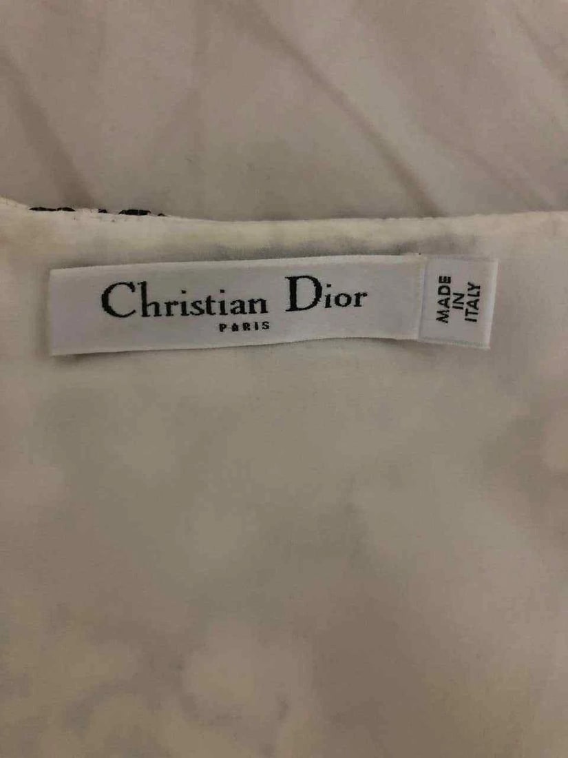 Vintage CHRISTIAN DIOR White Floral Lace Dress Size 8 - 7