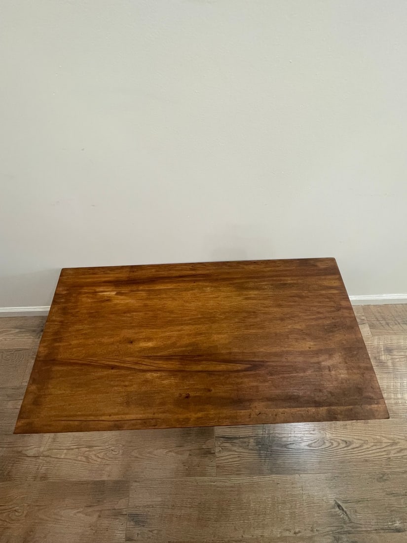 Sculptural Art Deco Style Hardwood Coffee Table & Matching End Tables (3-Piece Set) - 5