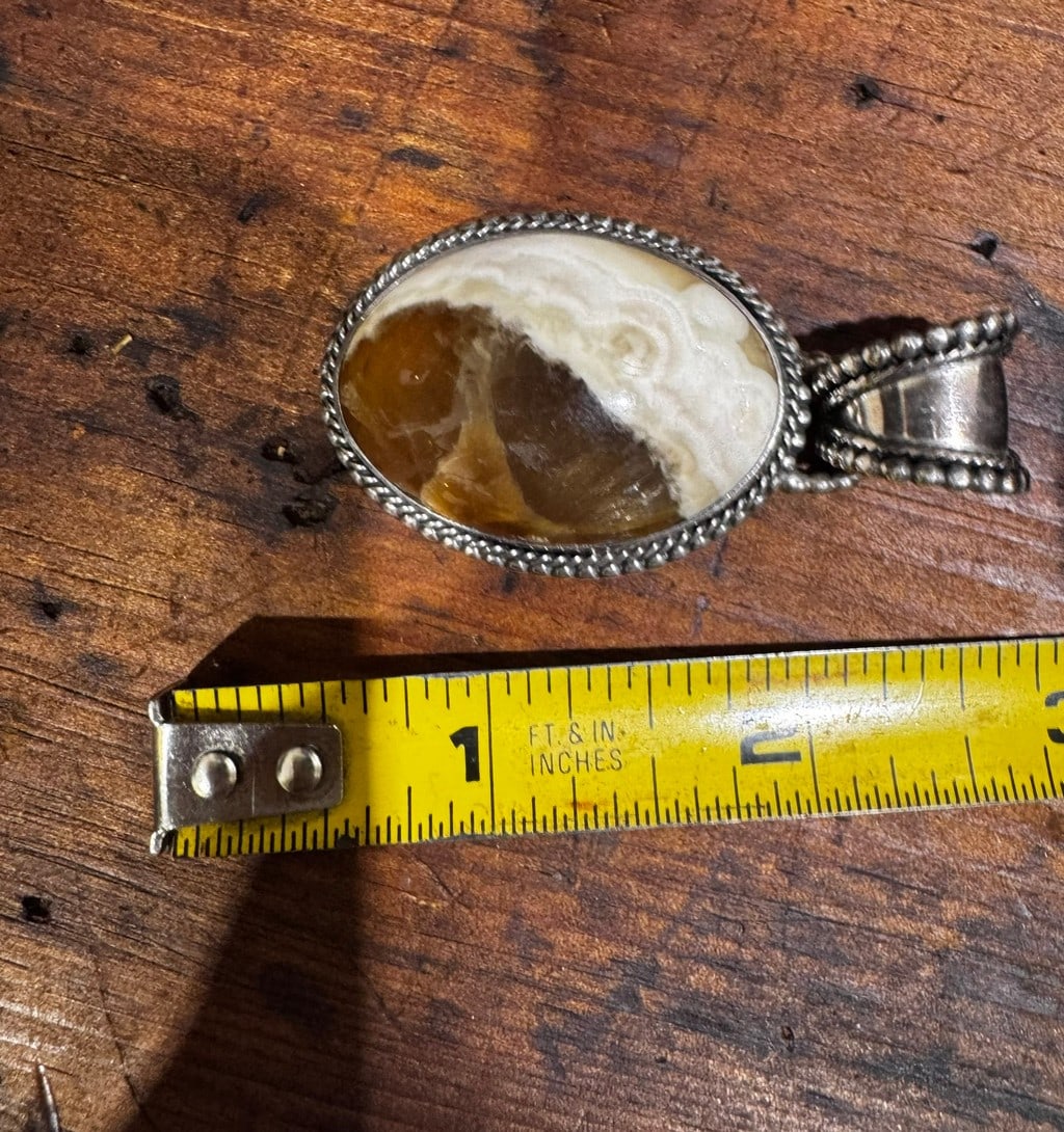 Native American Sterling Silver and Jasper Pendant by Ben Begaye - 2