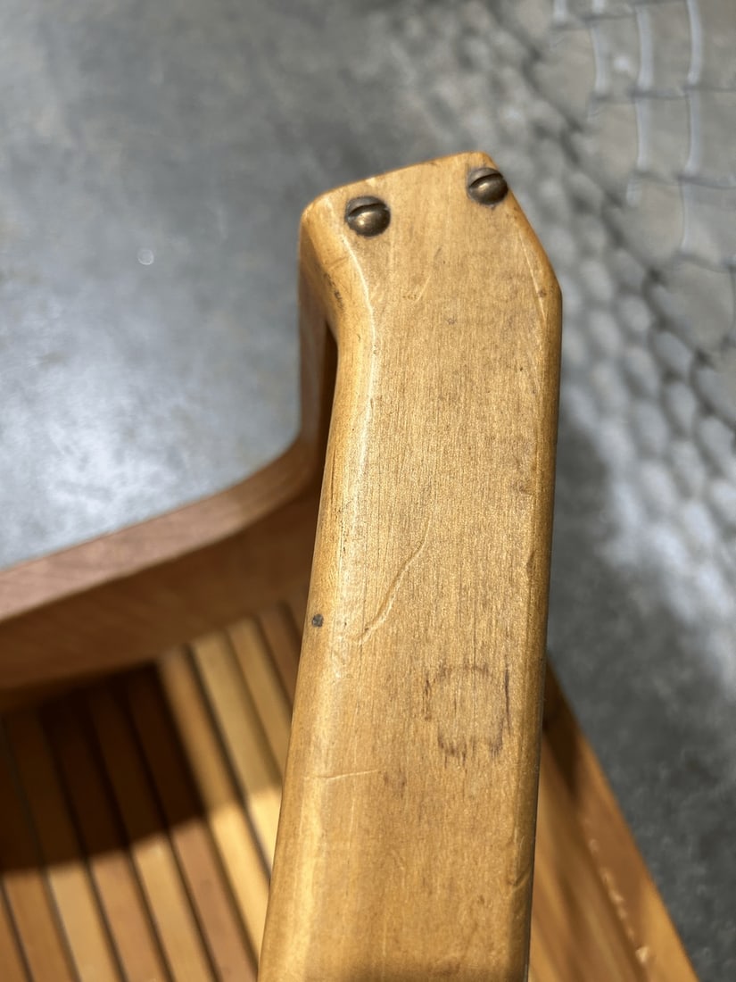 Mid-Century Modern Teak Slat Magazine Basket - 3