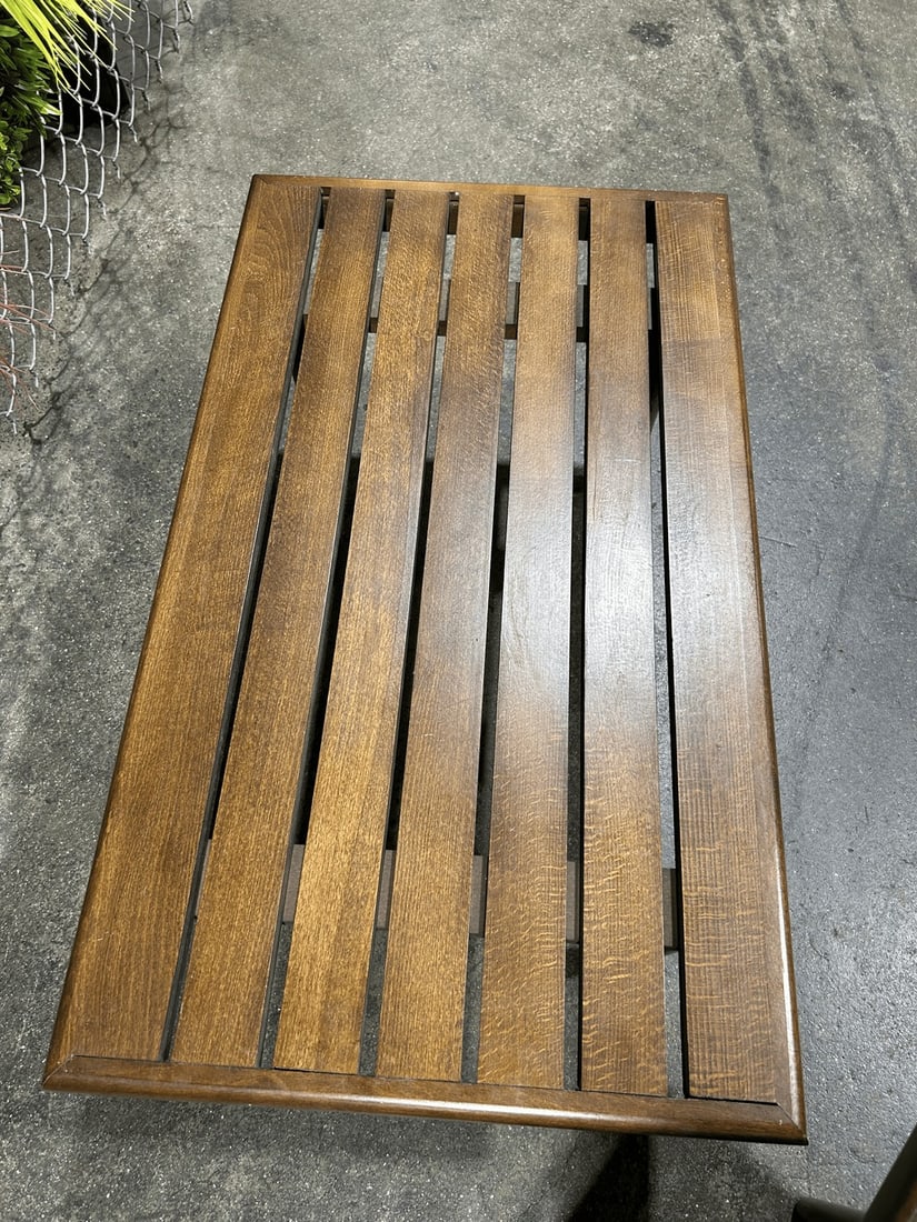 Pair of Mid-Century Modern Slat-Top Benches - 2