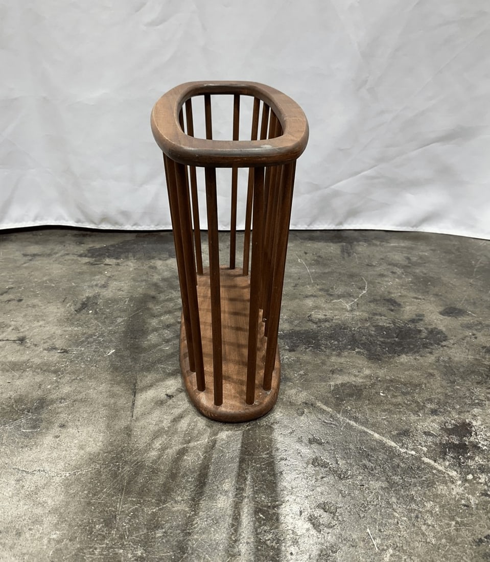 1960s Arthur Umanoff Spindled Teak Magazine Rack - 2