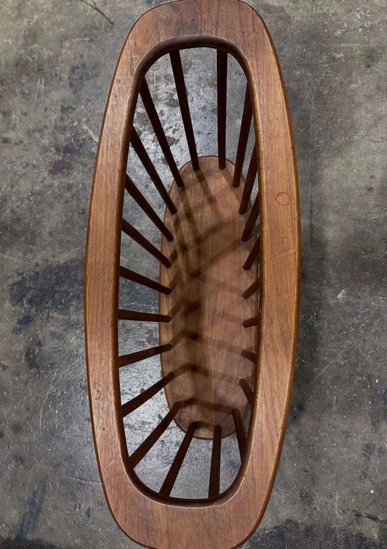 1960s Arthur Umanoff Spindled Teak Magazine Rack - 3