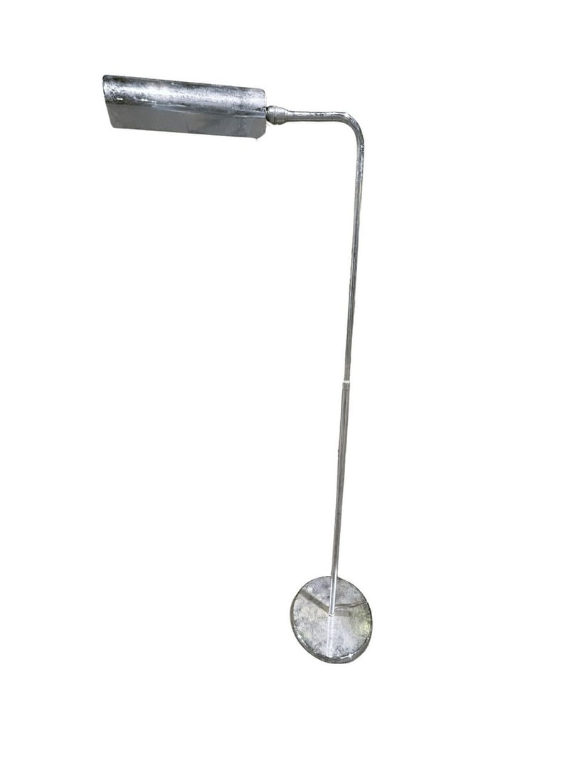 Mid-Century Modern Chrome Gooseneck Floor Lamp with Circular Base (1 of 5)