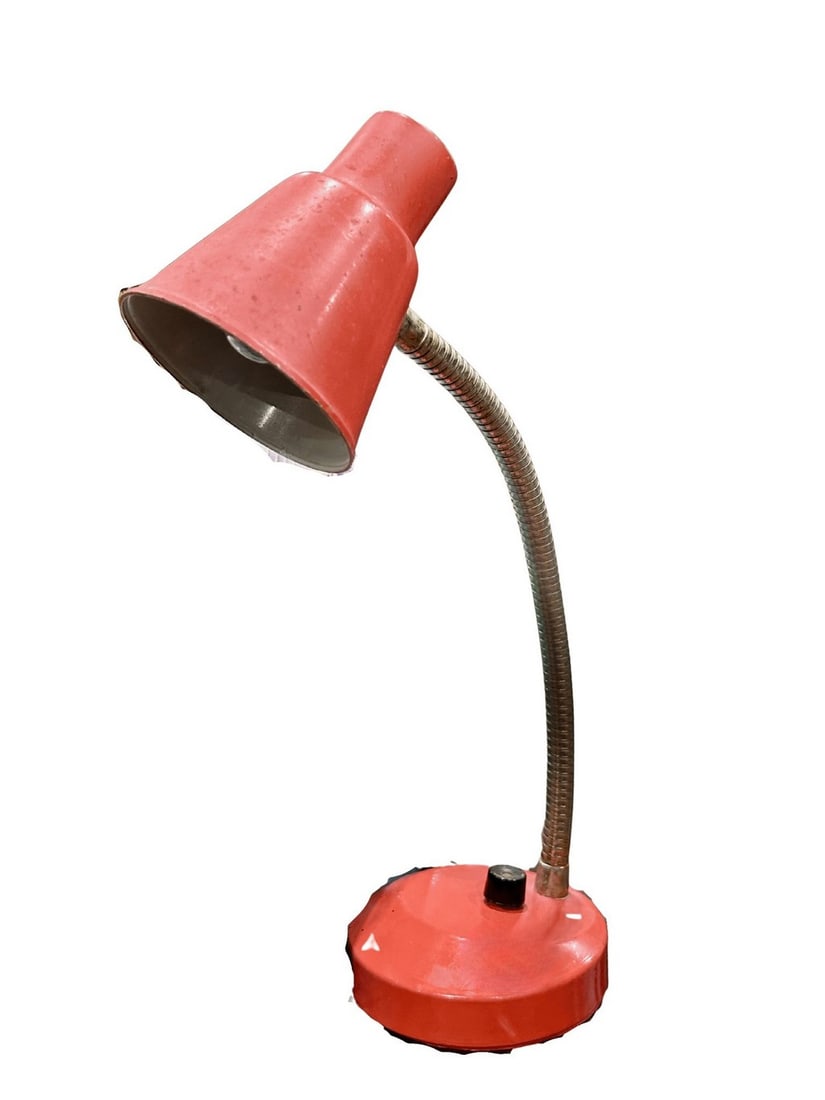 Vintage Industrial Red Gooseneck Desk Lamp (1 of 1)