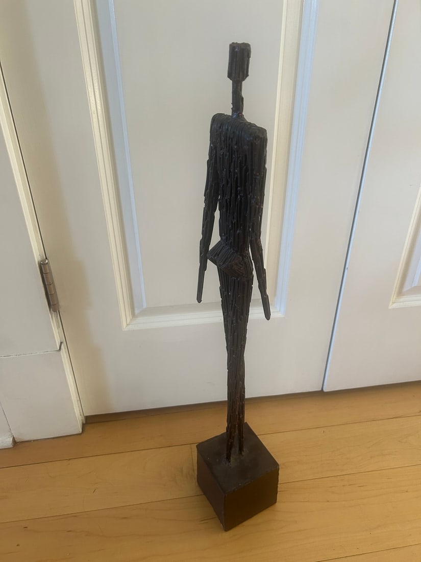 Brutalist Patinated Metal Figural Sculpture - 3