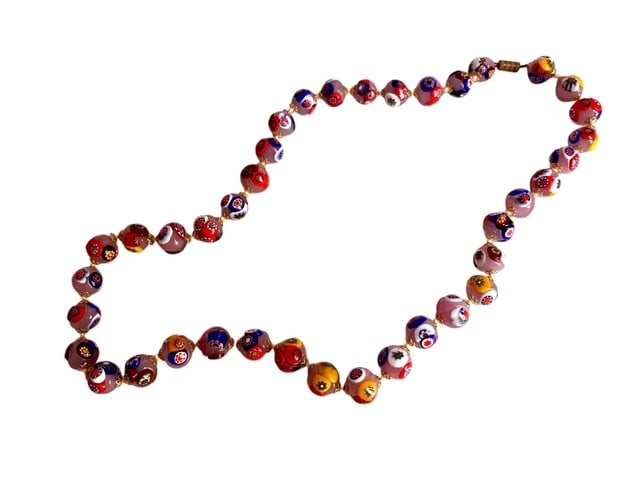 Vintage Murano Milliefiori 25" Beaded Necklace - 2