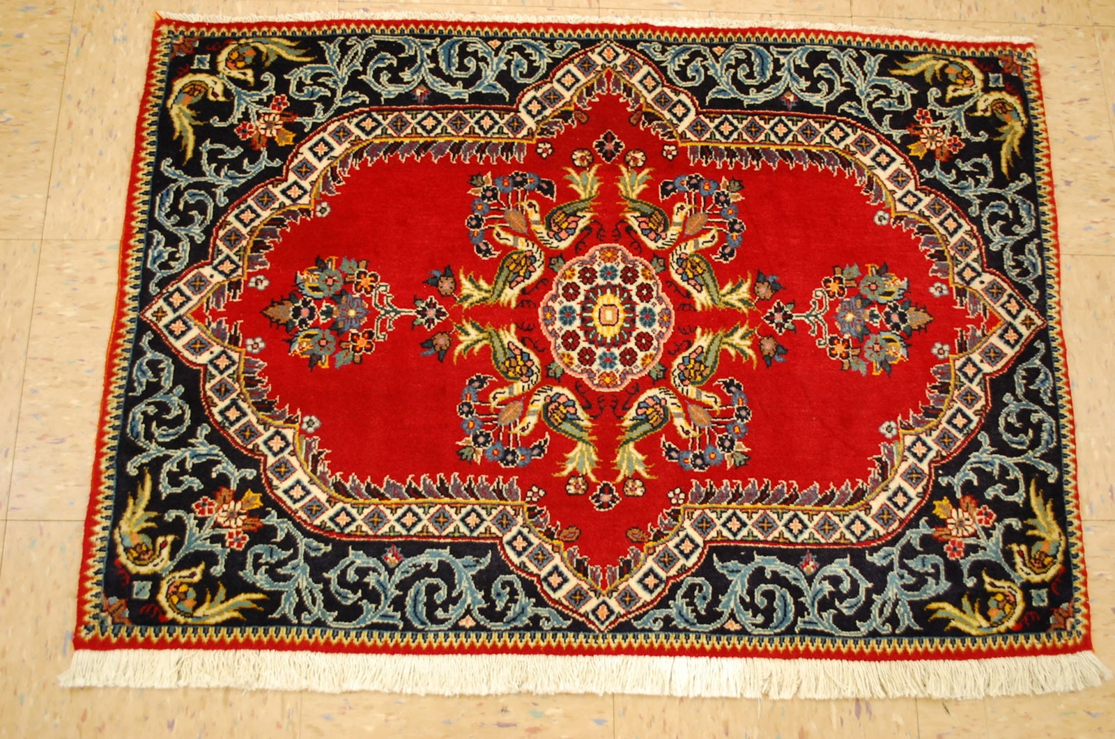 Persian KASHAN RUG,2'4" x 3'4" - 11