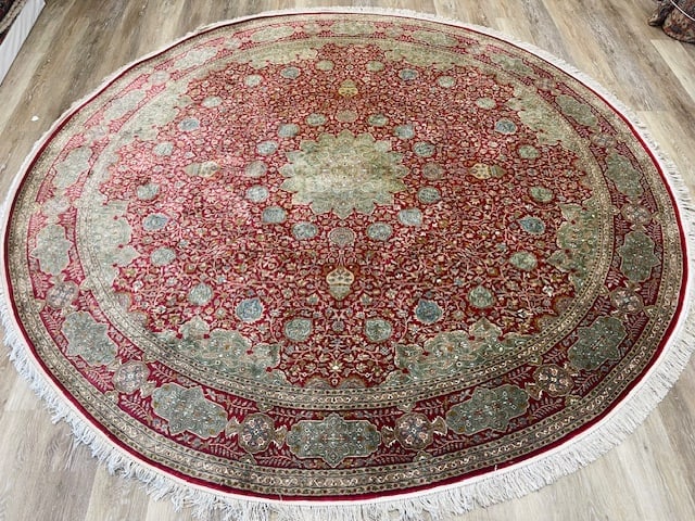 Fine Persian Tabriz round silk Rug-5347 - 3