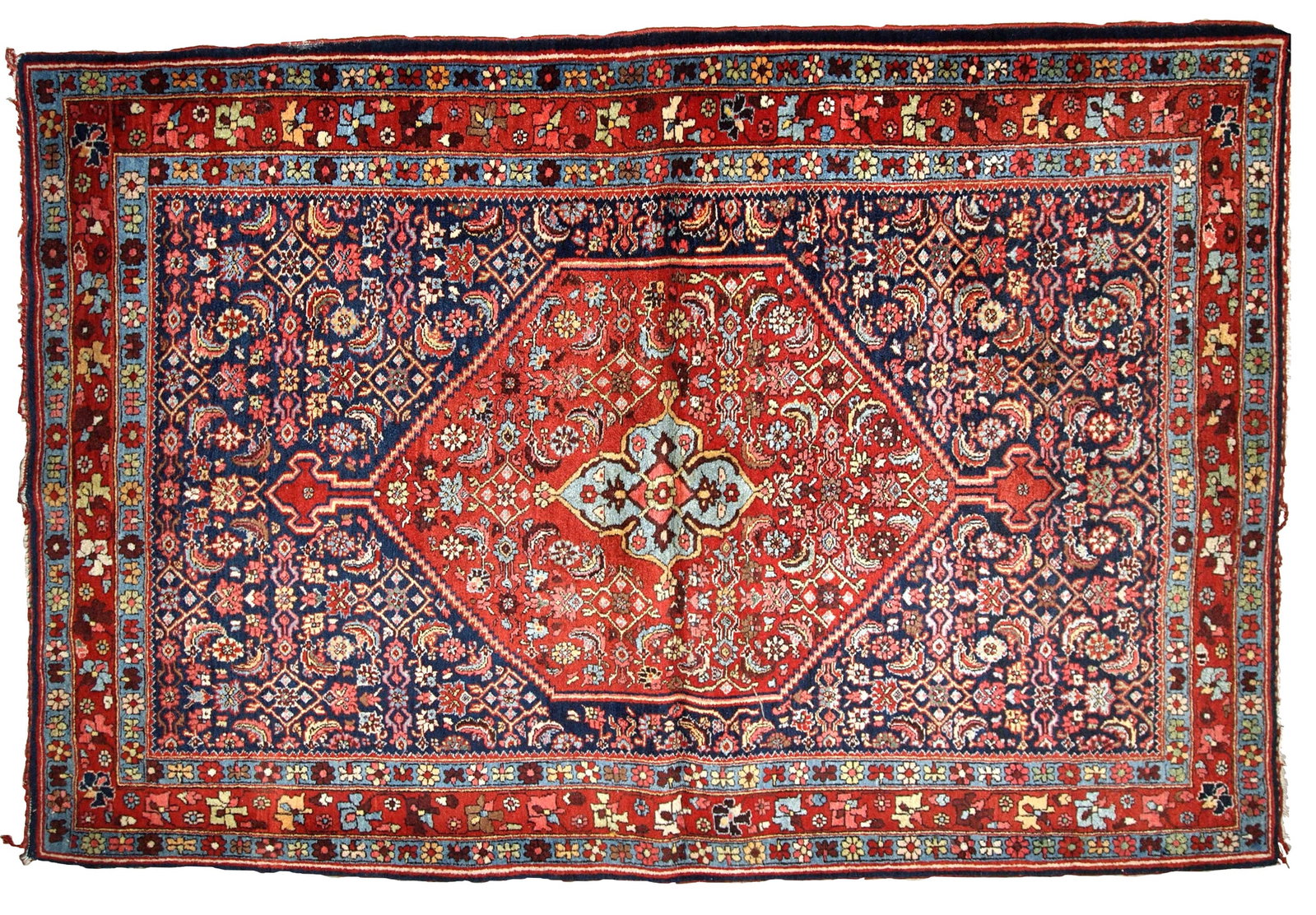 Handmade antique Persian Bidjar rug 4.5' x 5.6' (137cm x 170cm) 1900s (1 of 20)