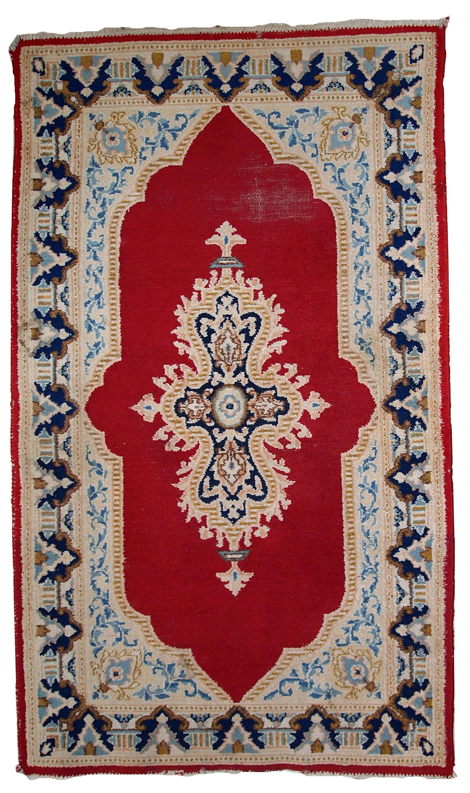 Handmade vintage Persian Kerman rug 2.9' x 4.9' (91cm x 152cm) 1970s - 8