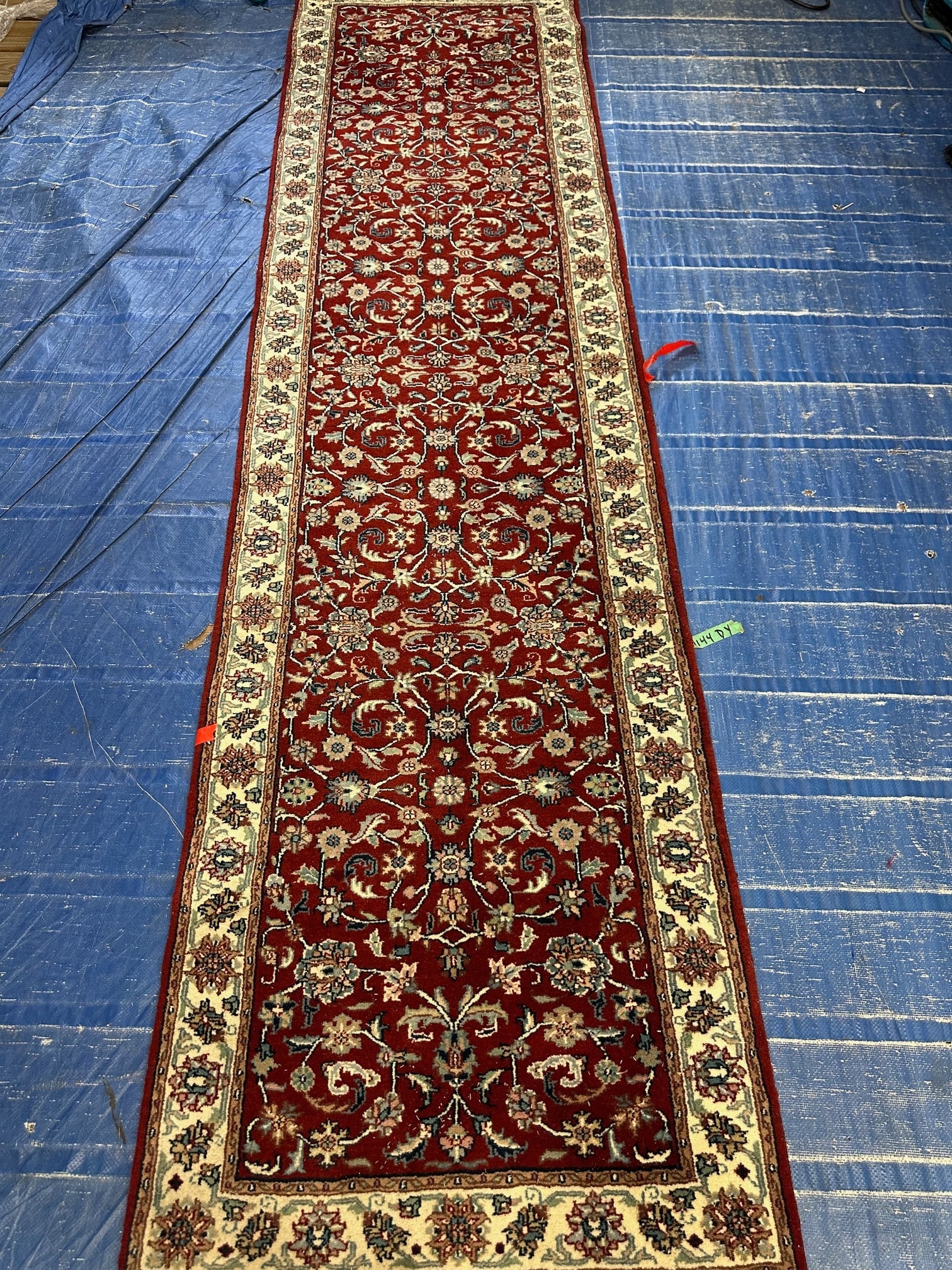 Hand Knotted Agra Tabriz Rug 9.8x2.5 ft - 13