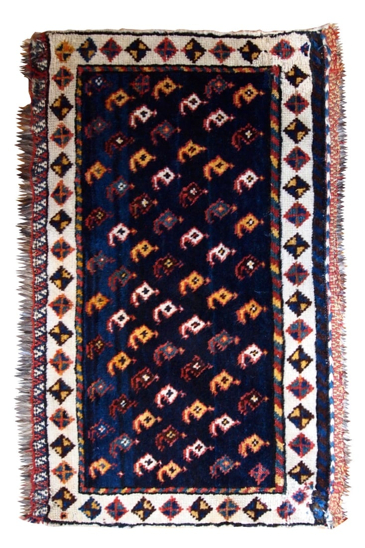 Handmade antique Persian collectible Luri bagface 1.9' x 3' ( 58cm x 91cm) 1890s (1 of 20)