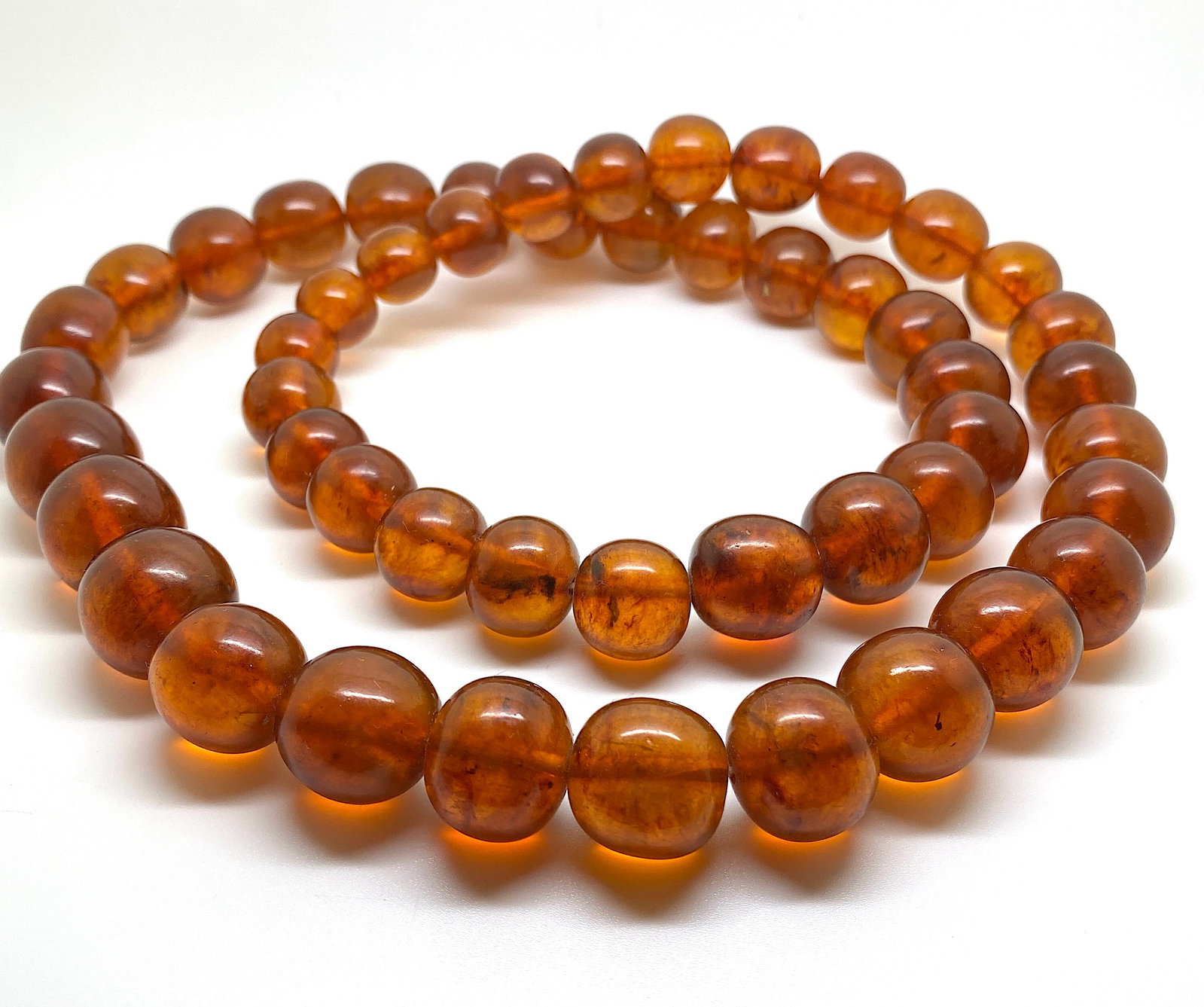 Amazing Unique Vintage Amber Necklace made from Round Amber beads - 8