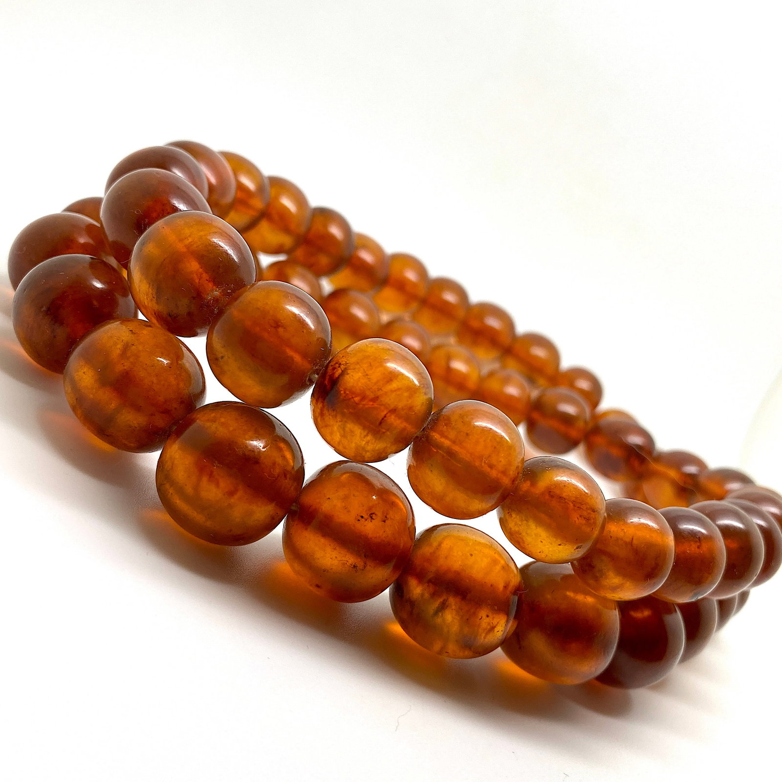 Amazing Unique Vintage Amber Necklace made from Round Amber beads - 9