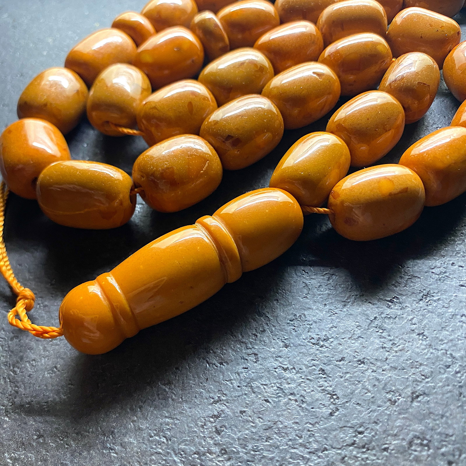 Phenomenal Amber Tesbih made from Barrel shaped Amber beads - 10