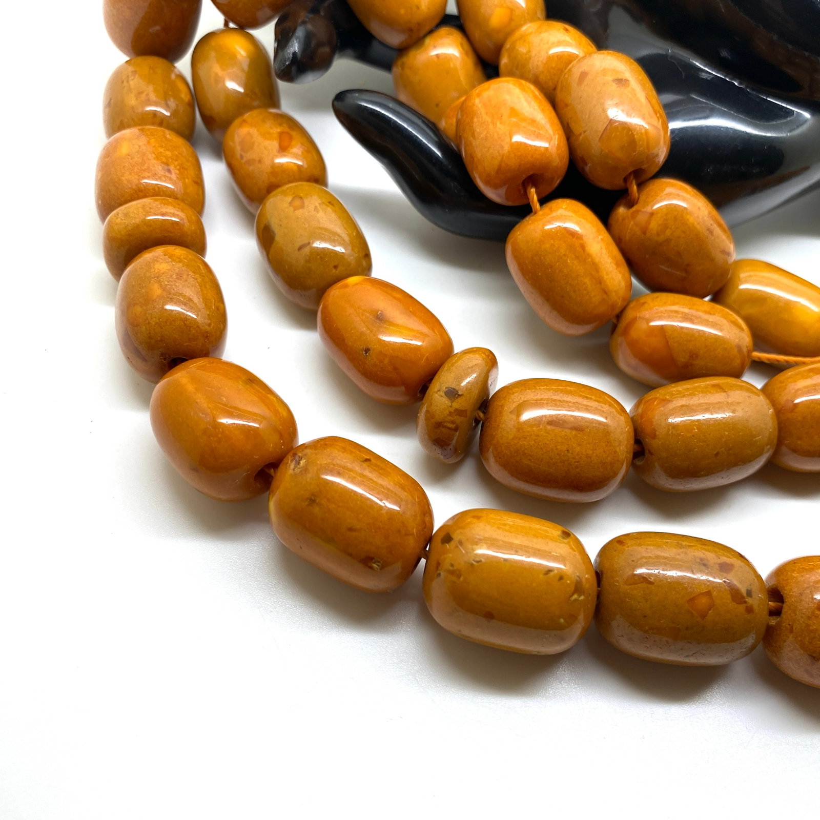 Phenomenal Amber Tesbih made from Barrel shaped Amber beads - 4