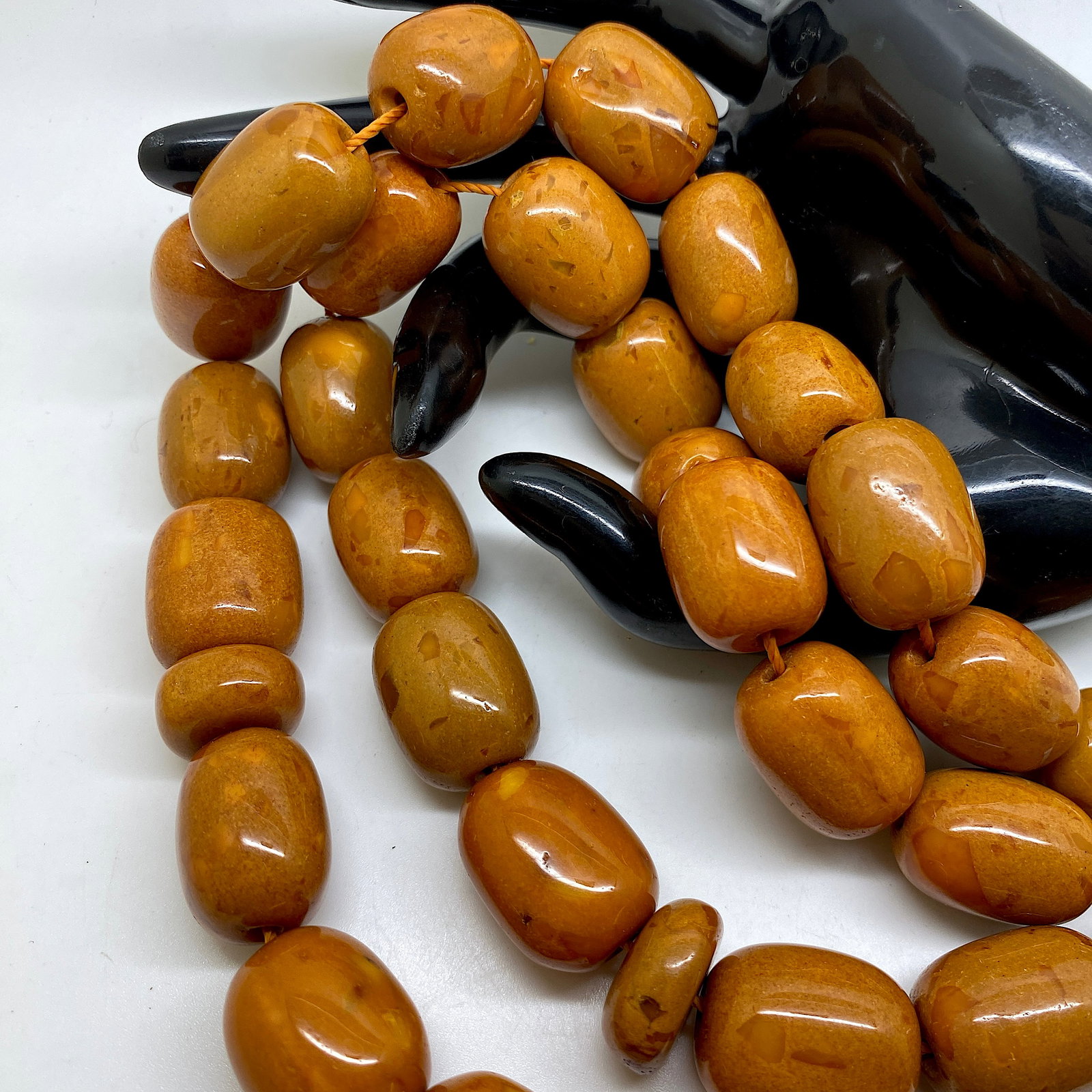 Phenomenal Amber Tesbih made from Barrel shaped Amber beads - 5