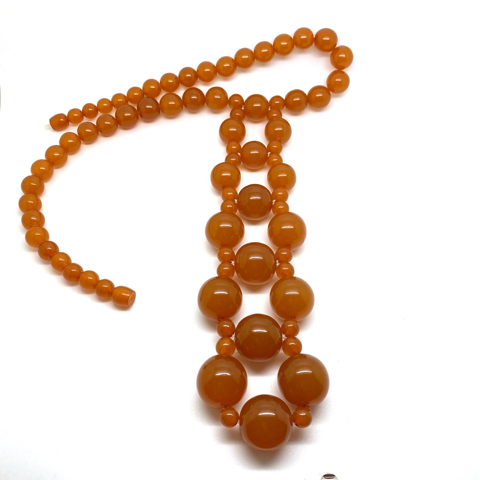 Antique Amber Necklace made from Round Amber beads - 4