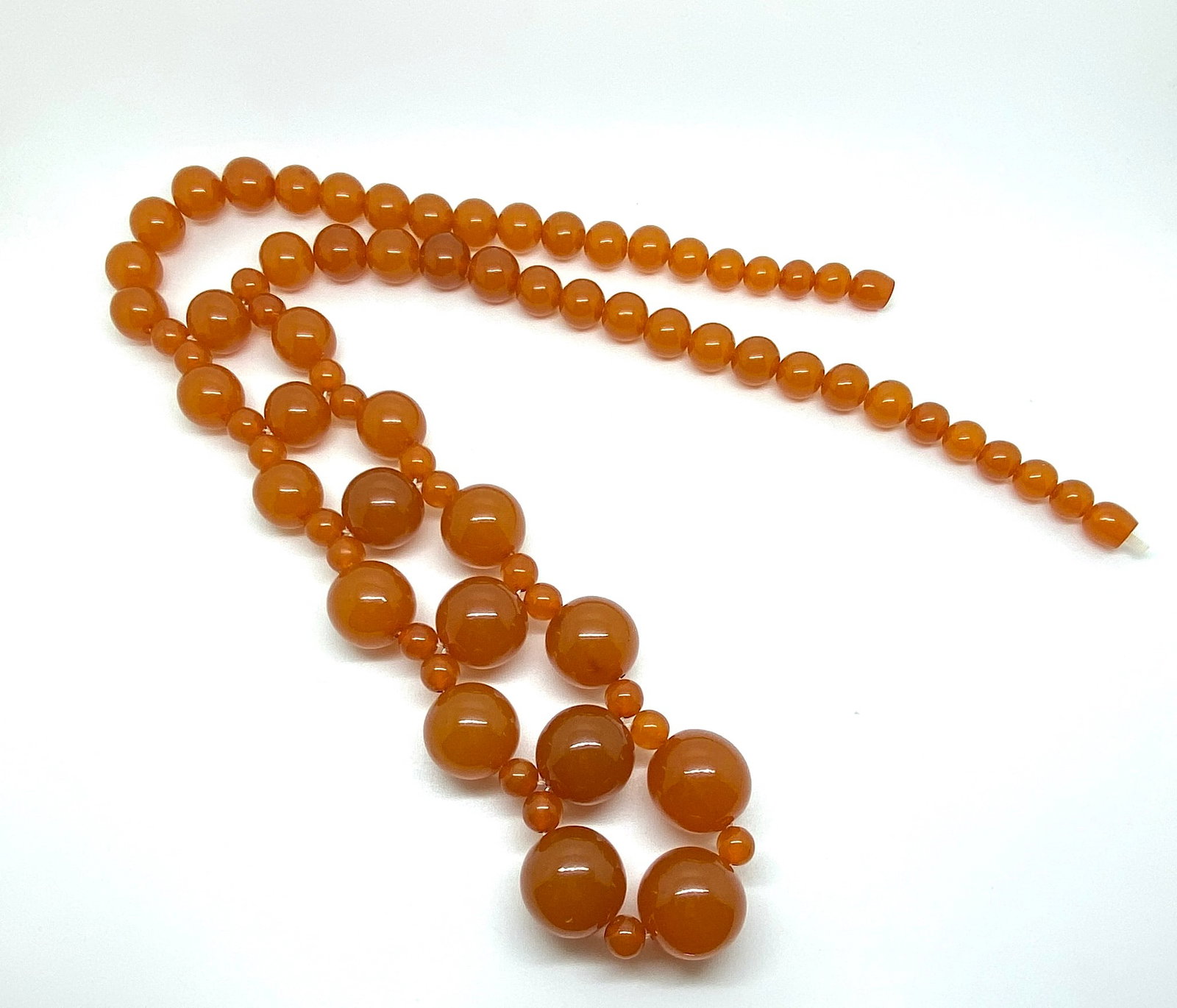 Antique Amber Necklace made from Round Amber beads - 7