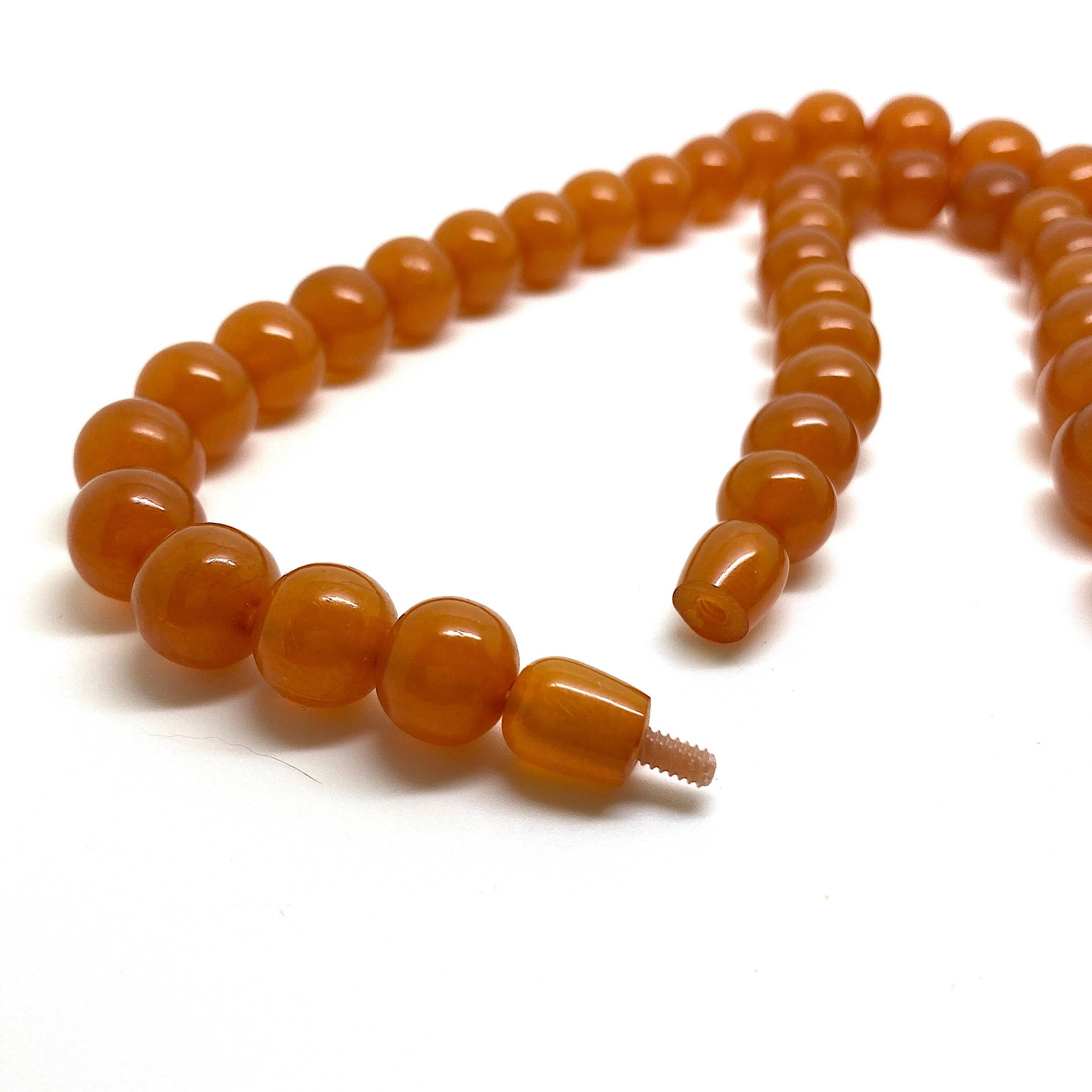 Alluring Unique Vintage Amber Necklace made from Round Amber beads - 7