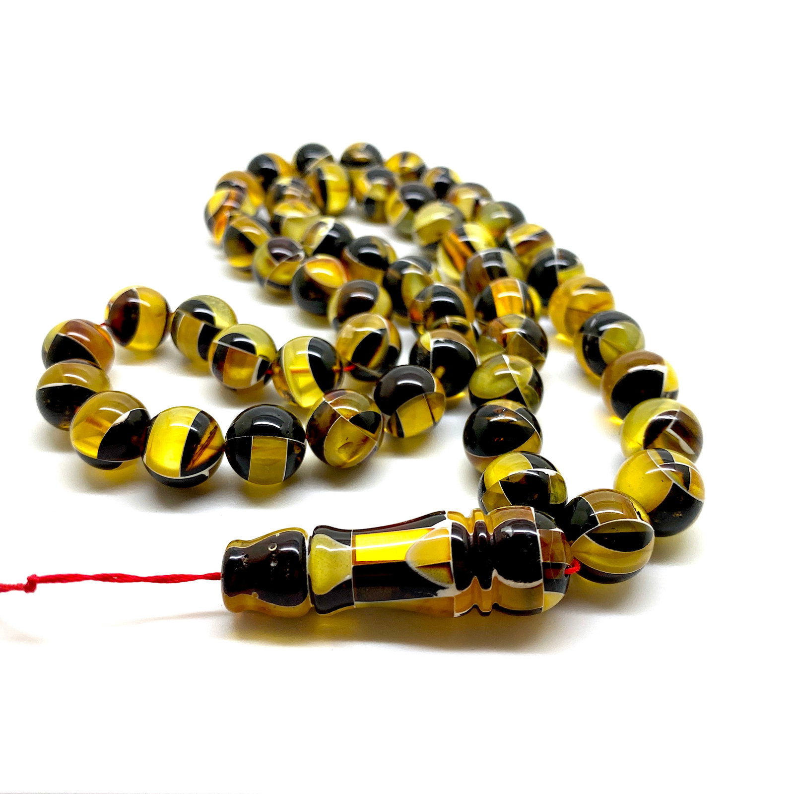 Unique and Staggering Amber Tesbih made from Round Amber beads - 12