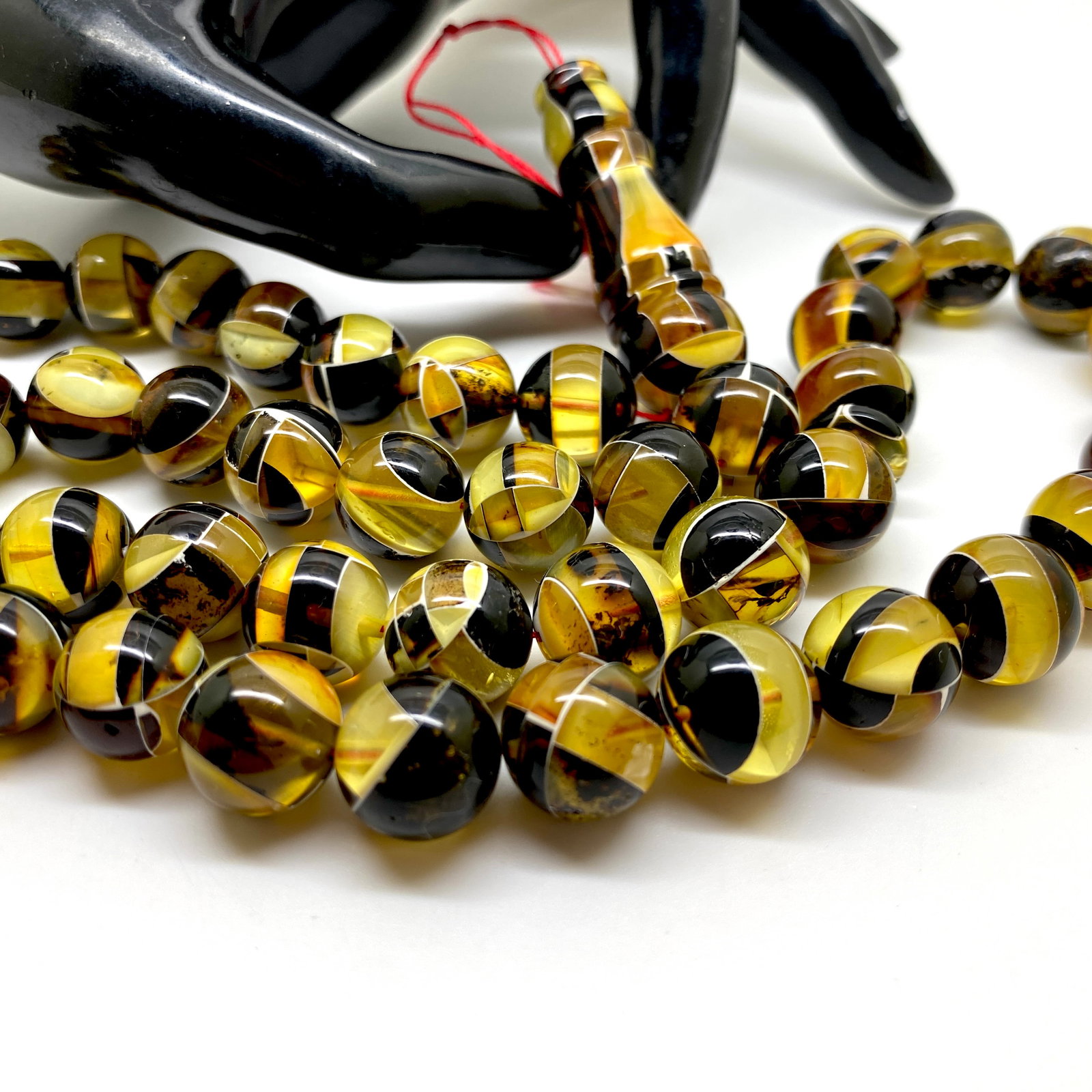 Unique and Staggering Amber Tesbih made from Round Amber beads - 8