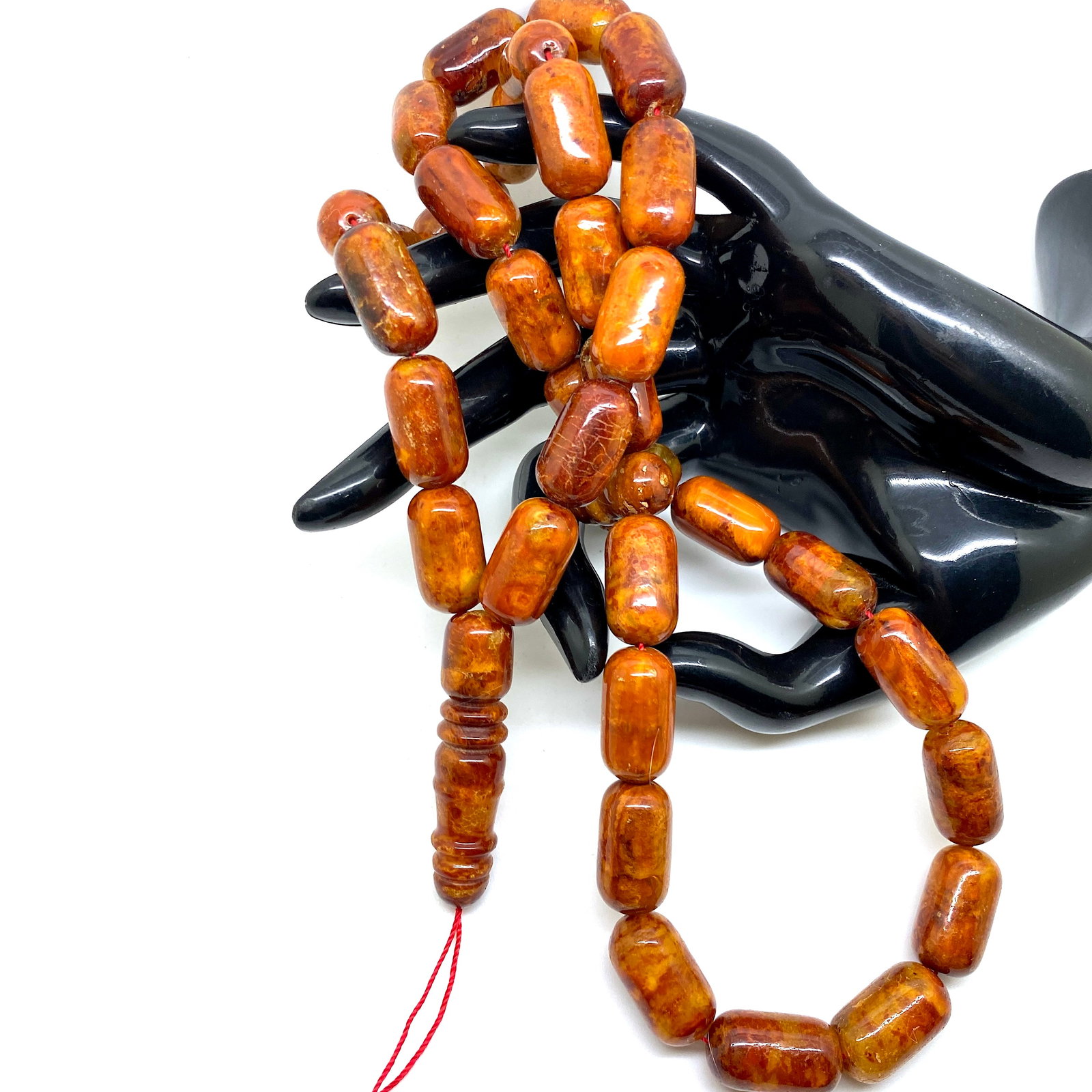 Marvellous Amber Tesbih made from Barrel shaped Amber beads - 2