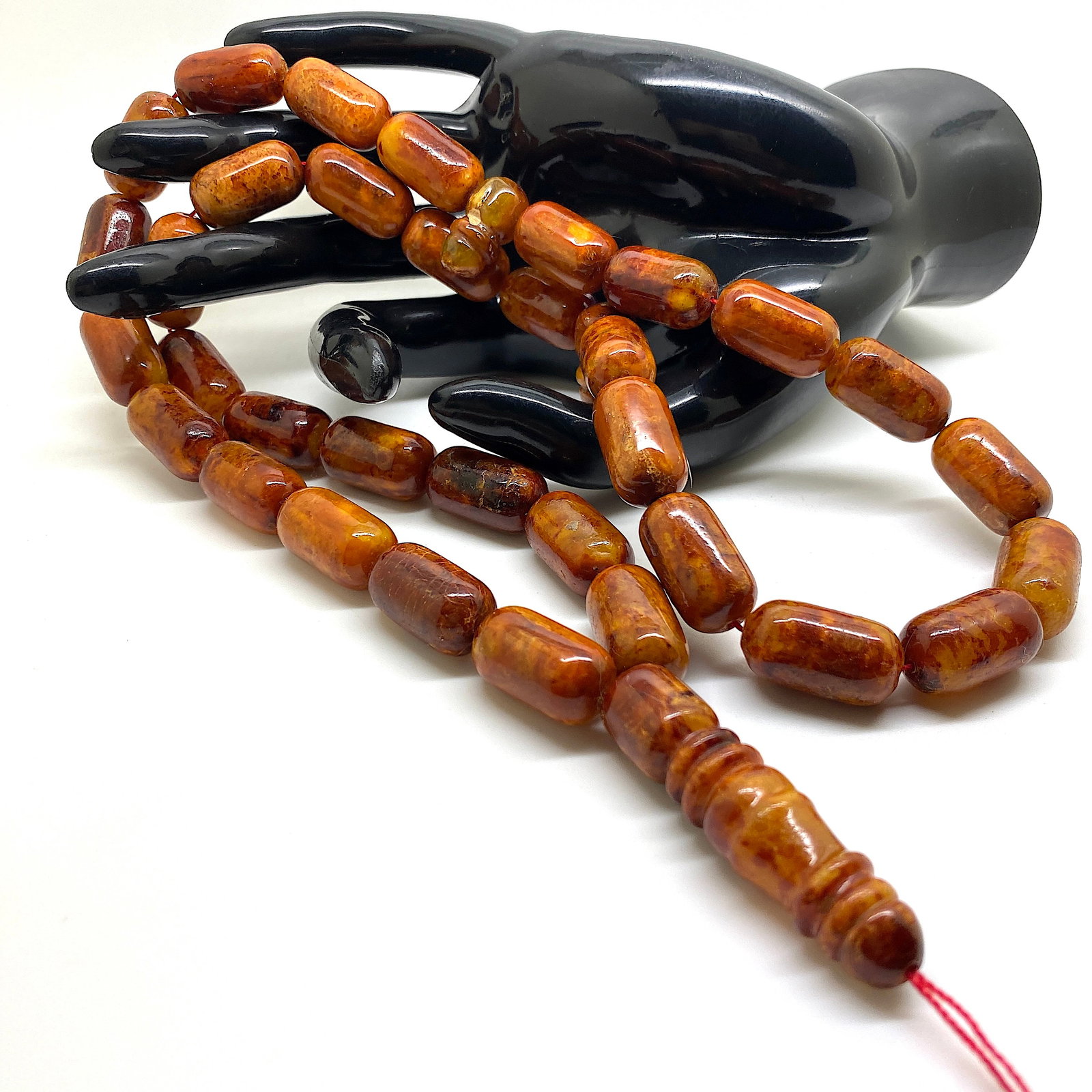 Marvellous Amber Tesbih made from Barrel shaped Amber beads - 5