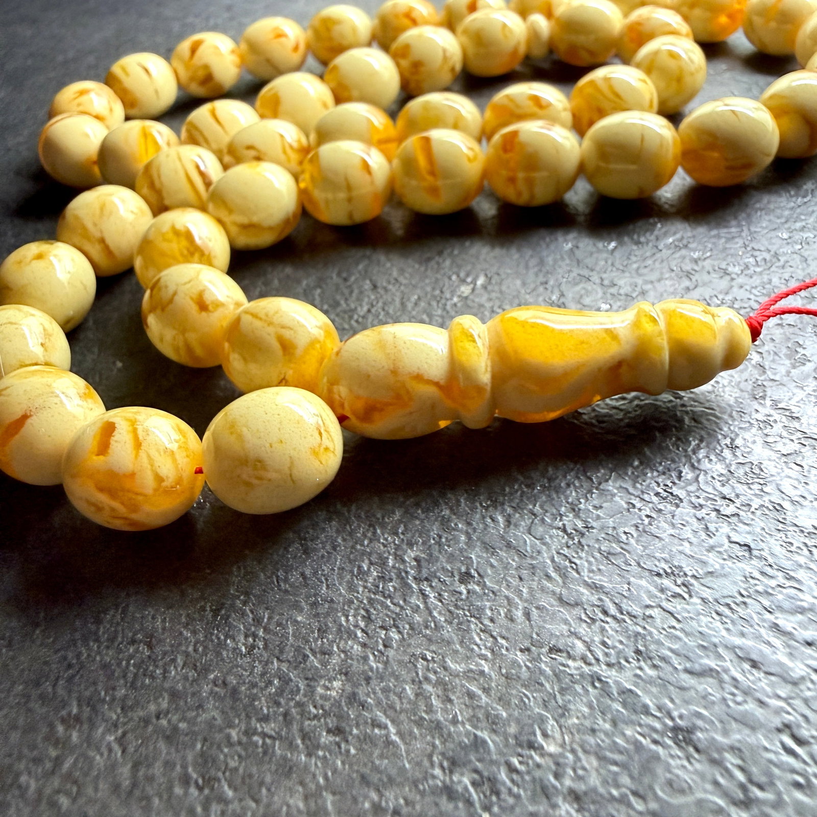 Extraordinary Amber Tesbih made from Round Amber beads - 7