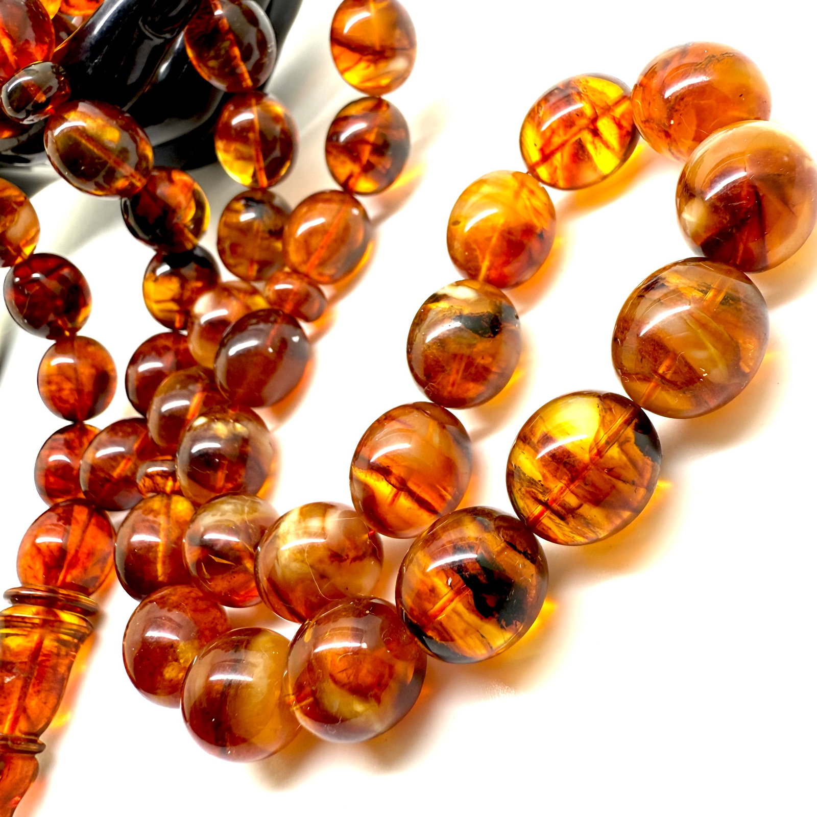 Unique and Magnificent Amber Tesbih made from Olive shaped Amber beads - 6