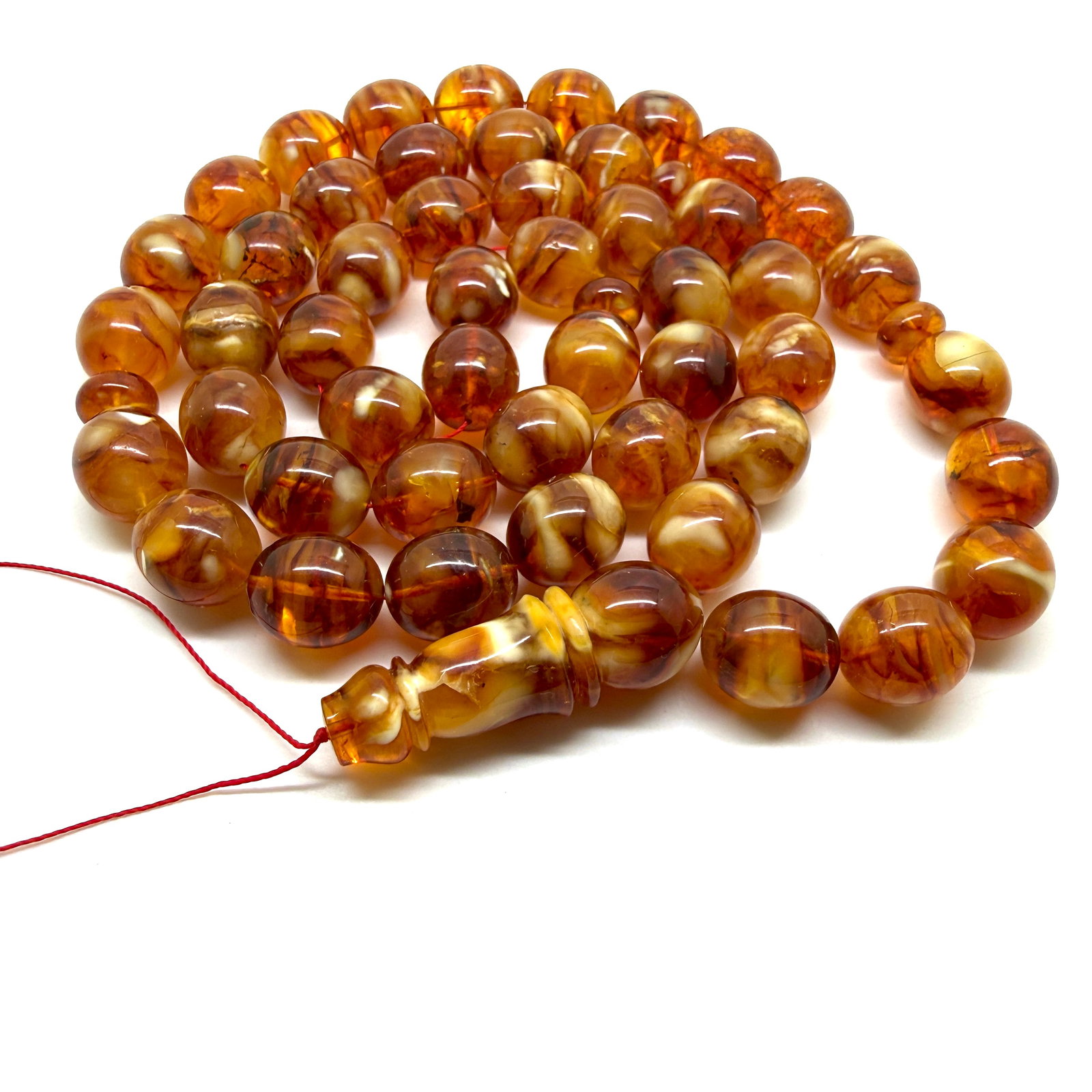 Alluring Amber Tesbih made from Round Amber beads - 3