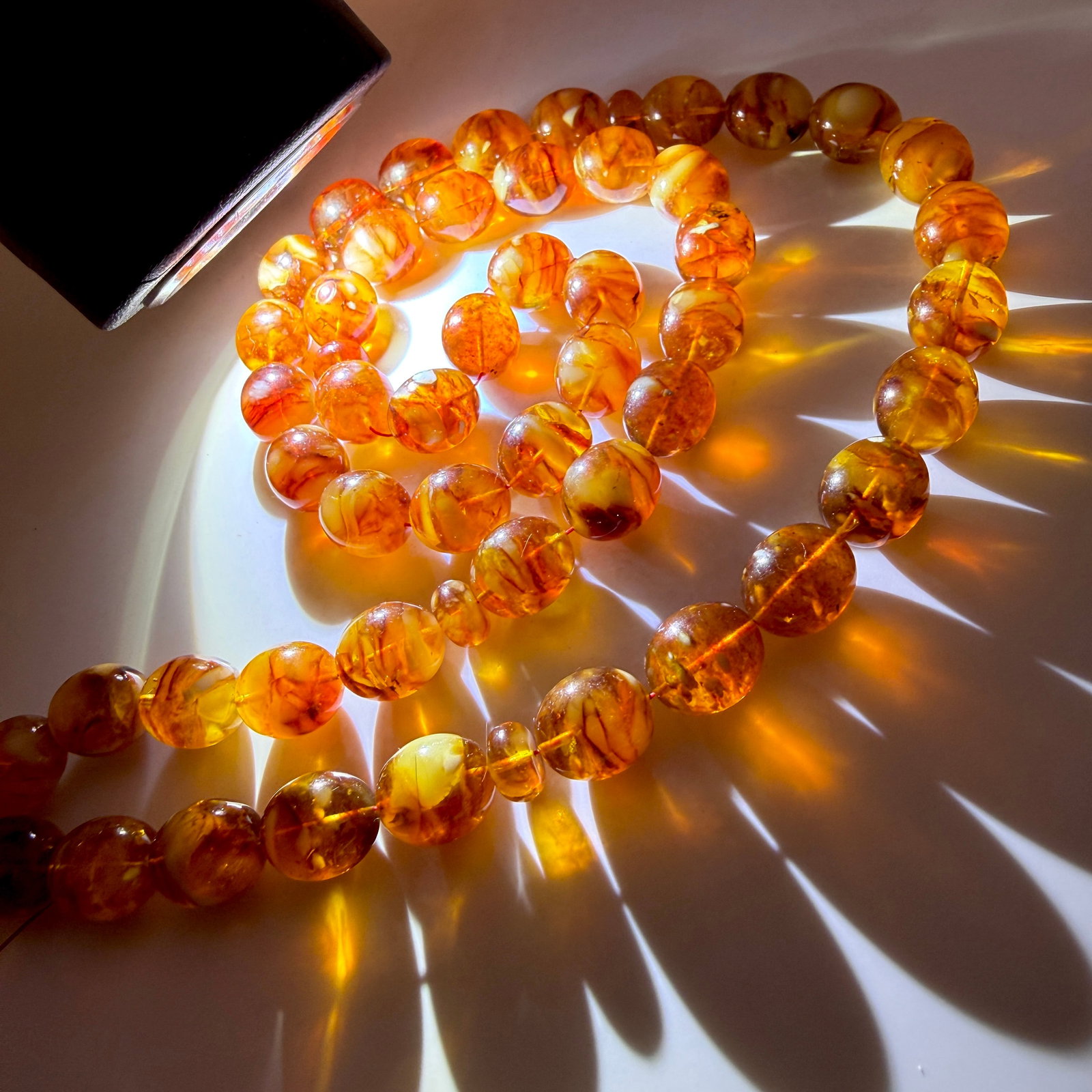 Alluring Amber Tesbih made from Round Amber beads - 4