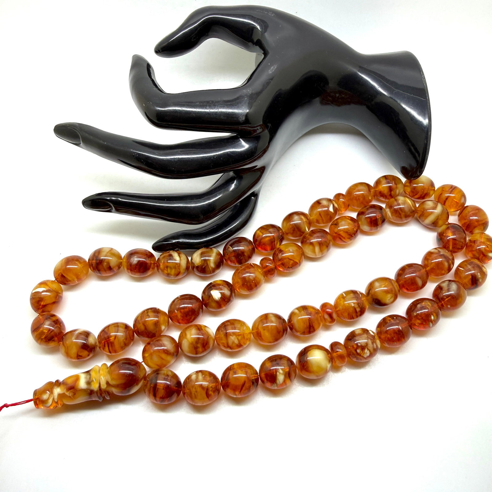 Alluring Amber Tesbih made from Round Amber beads - 5