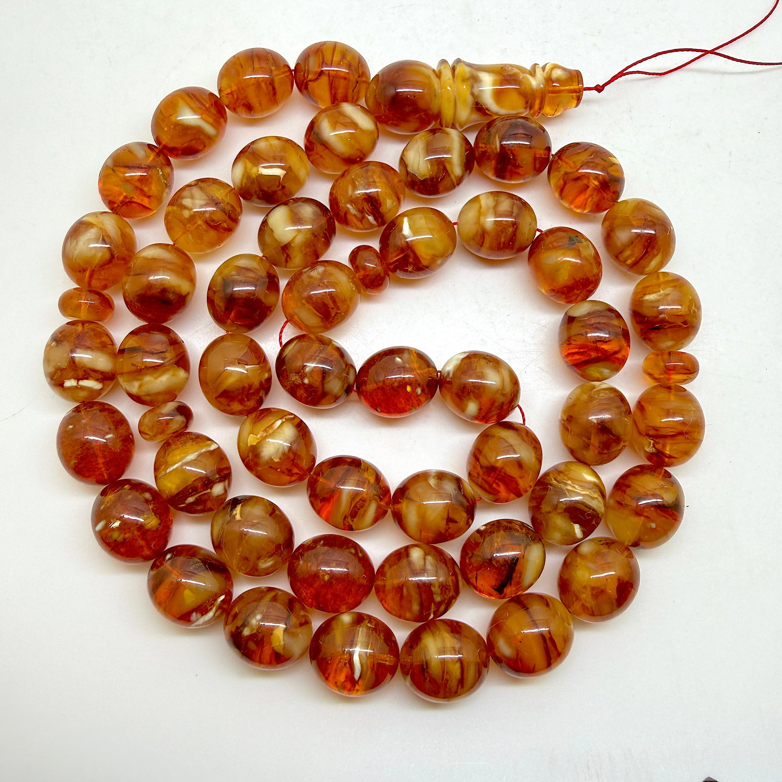 Alluring Amber Tesbih made from Round Amber beads - 7