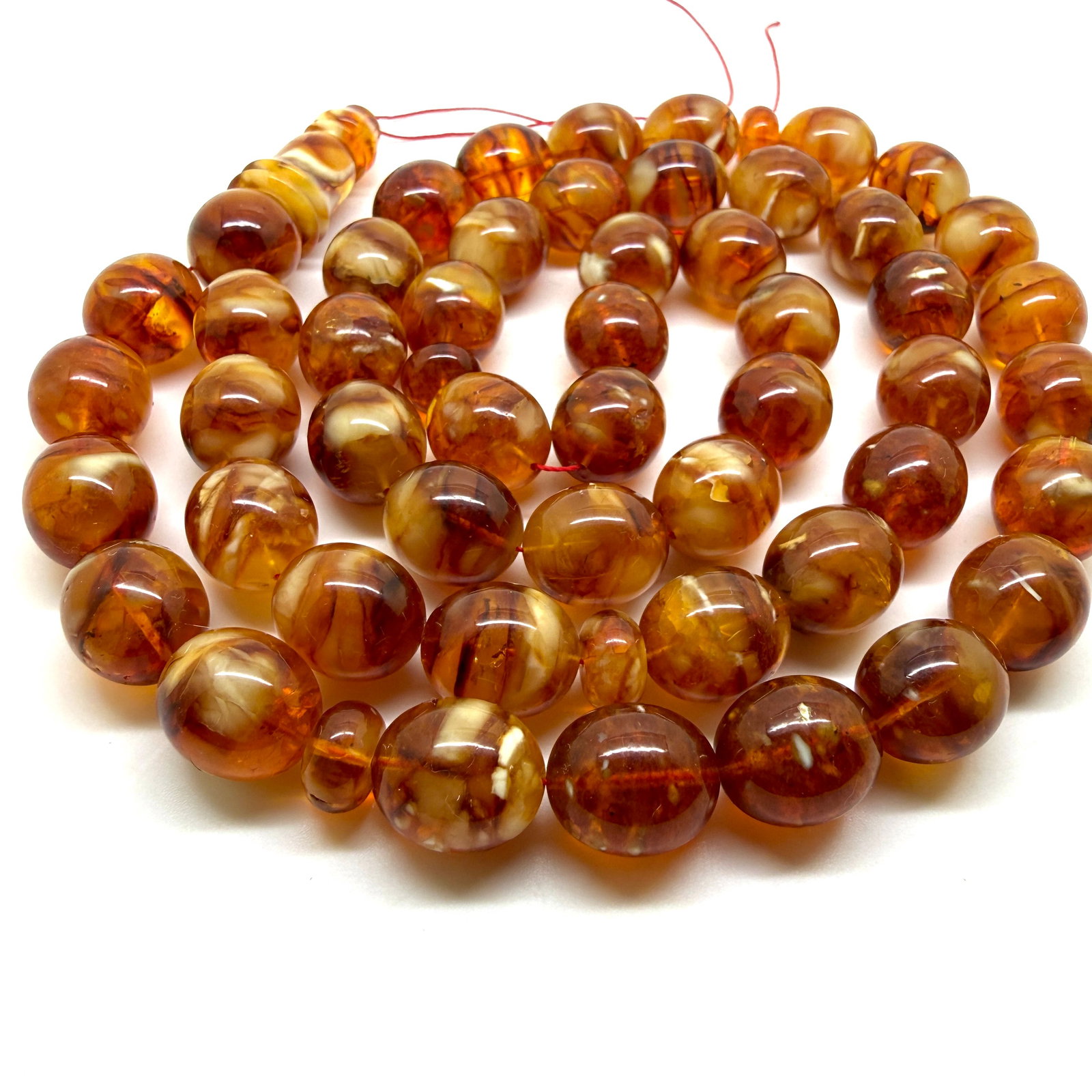 Alluring Amber Tesbih made from Round Amber beads - 8