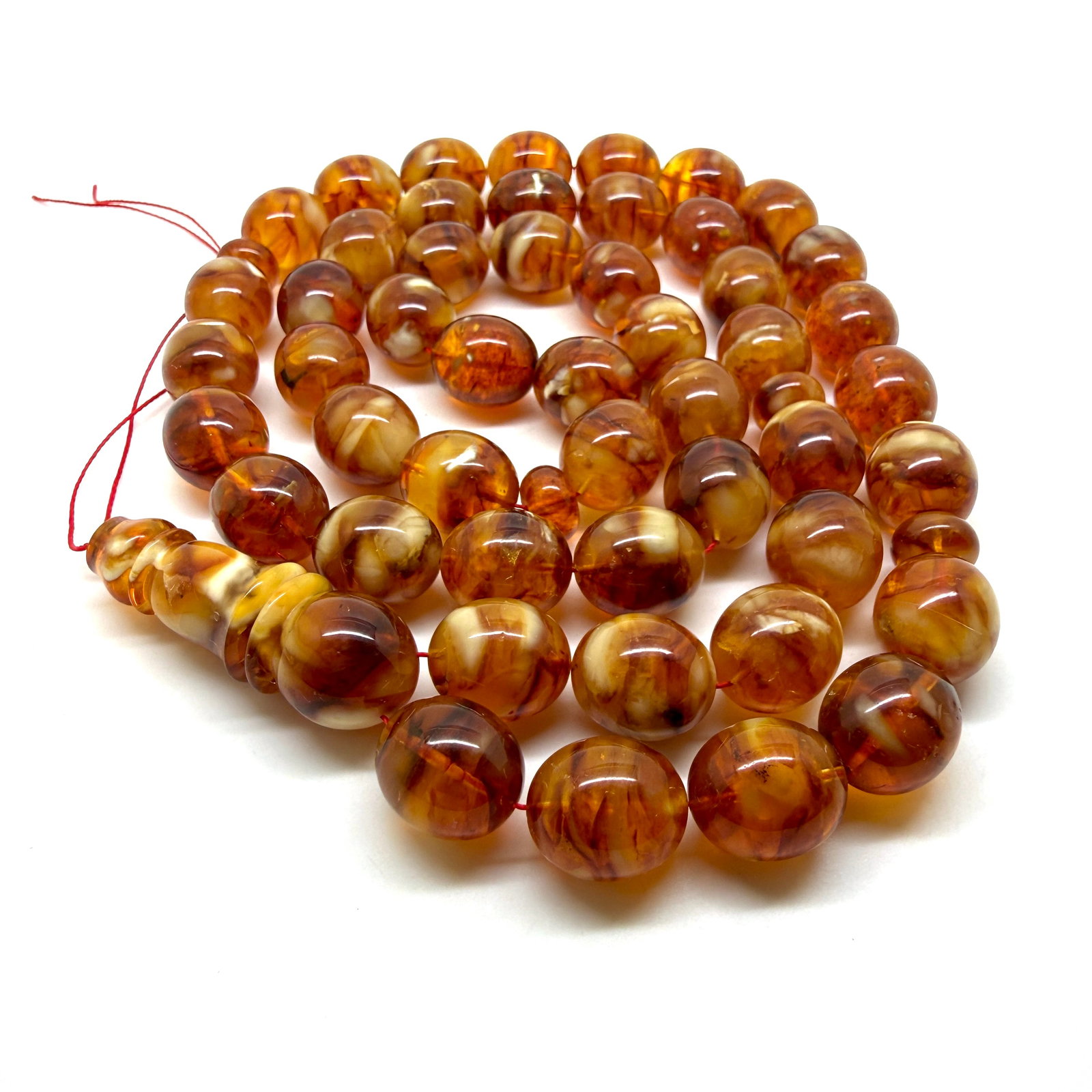 Alluring Amber Tesbih made from Round Amber beads - 9
