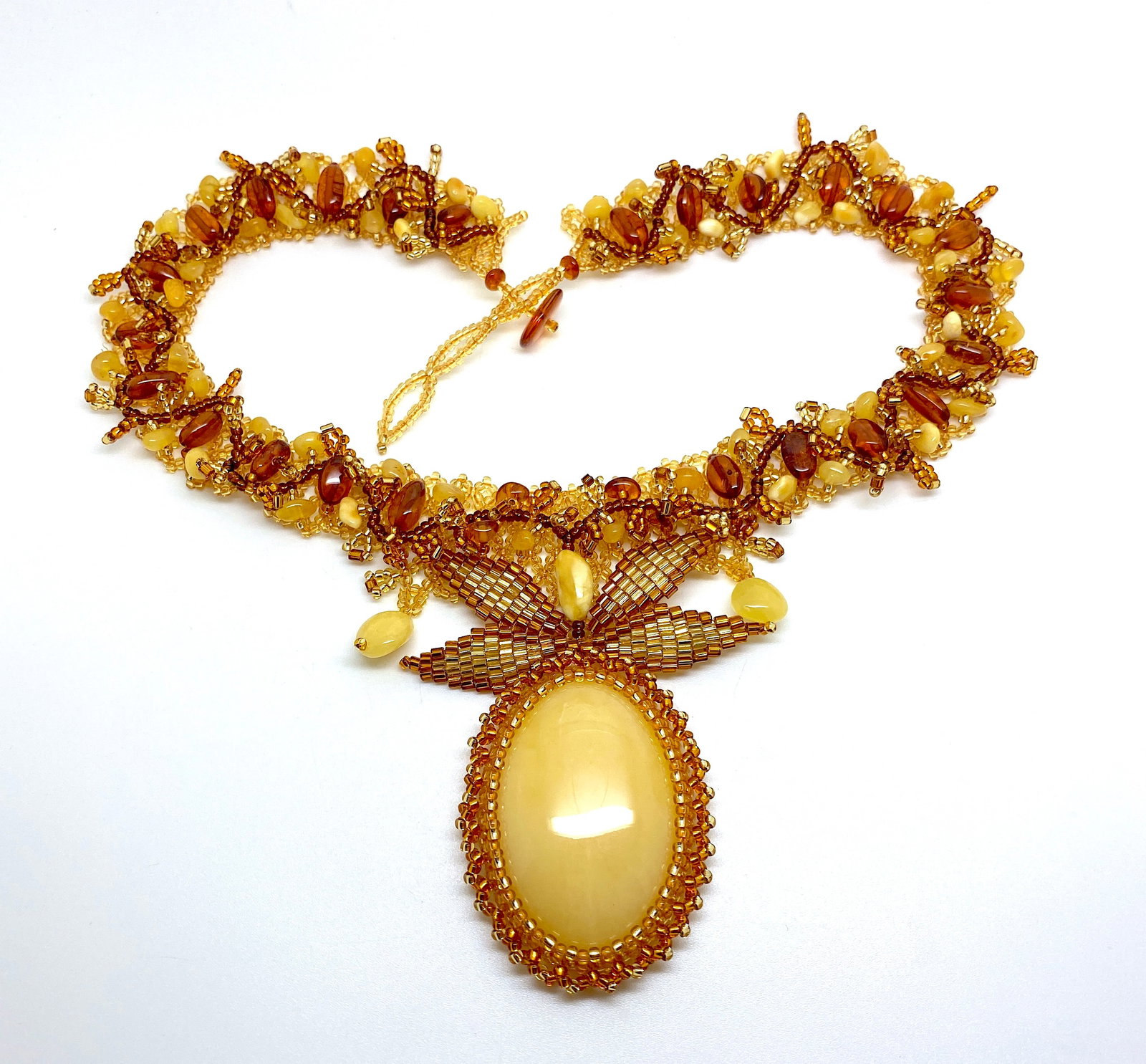 Outstanding Amber Cleopatra necklace - 8