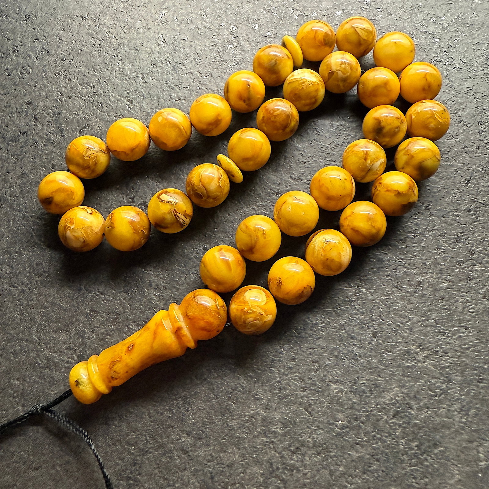 Unique and Outstanding Amber Tesbih made from Round Amber beads - 6